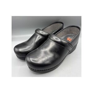 Dansko XP Womens Clogs‎ 41 Black Leather Slip On Comfort Shoes